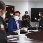 Cúpula policial presentó saludo protocolario al nuevo ministro de Gobierno, Gabriel Martínez